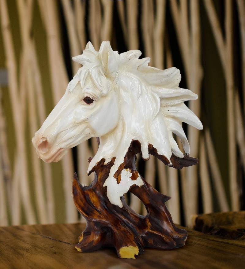 TIED RIBBONS Home Decorative Horse Decorative Showpiece  -  25 cm  (Polyresin