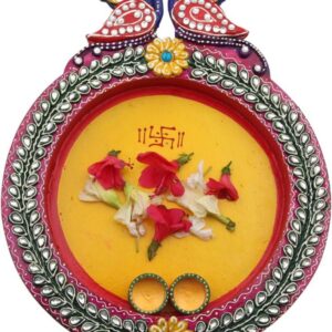 JaipurCrafts Decorative Kundan Studded Pair Of Peacock Wooden  (1 Pieces