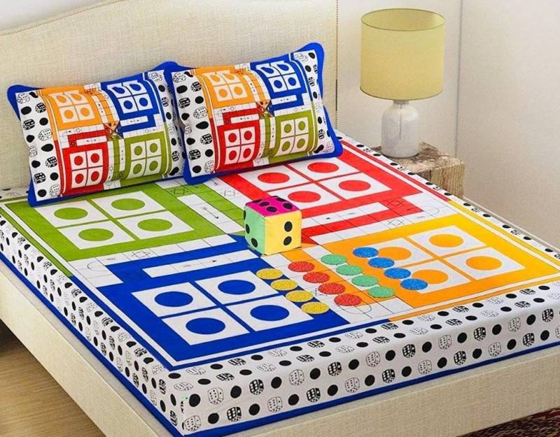 PRODUCTSCK 290 TC Cotton Double 3D Printed Bedsheet  (Pack of 1