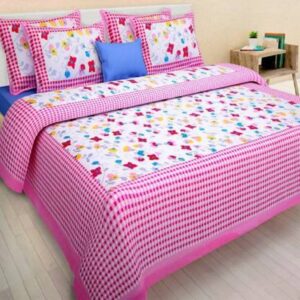 Balaji 228 TC Cotton Double Floral Bedsheet  (Pack of 1