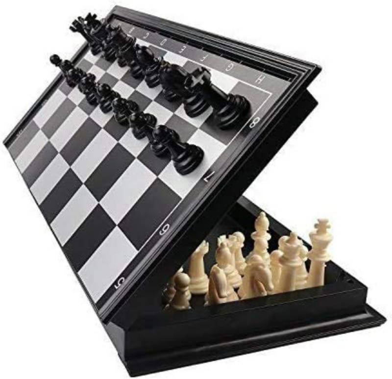 IM ENTERPRISE Magnetic Educational Toys Travel Chess Set with Folding Board for Kids and Adults (10 Inch). Board Game Accessories Board Game Educational Board Games Board Game