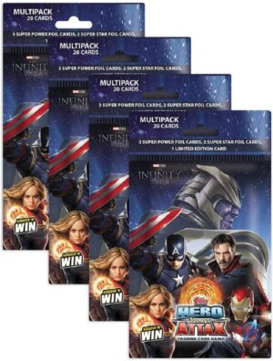 Topps Marvel Hero Attax 2021 TCG Collection (Combo of 4 Multipacks)  (Multicolor)