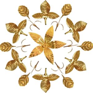 Shrinika Brass Pooja Samagri Set of 19 Pieces (Mango Leaves - 01 Pcs + Bael Leaf - 06 Pcs + Tulsi Leaves - 06 Pcs + Grass - 06 Pcs) Brass  (19 Pieces