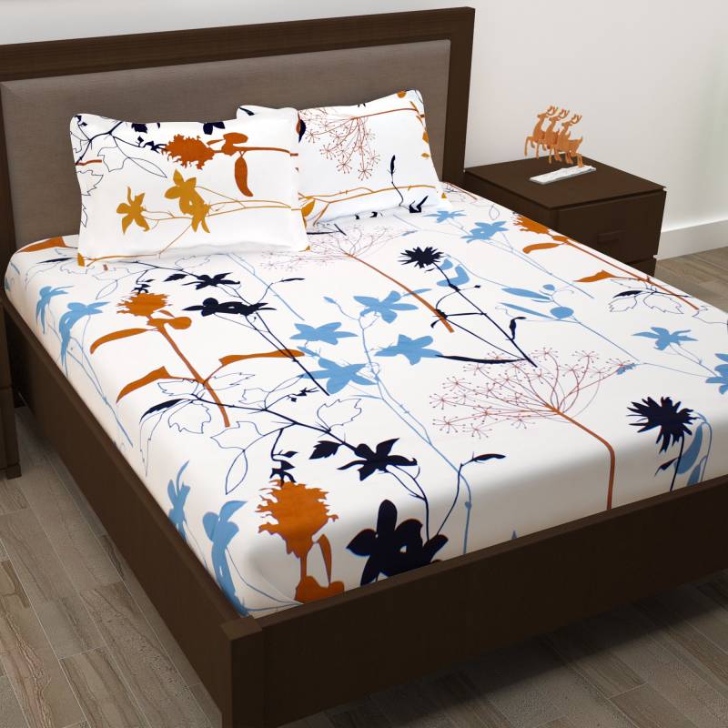 Story@home 186 TC Cotton Double Floral Bedsheet  (Pack of 1