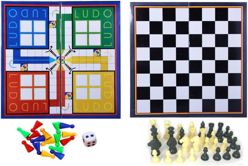Planet of Toys Mind Challenge Classic 2 in 1 Ludo and Chess Travel Board Game for Family