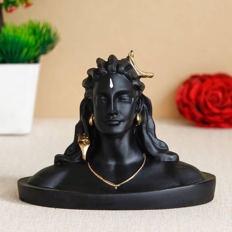 eCraftIndia Adiyogi Shiva Statue Decorative Showpiece  -  11 cm  (Polyresin
