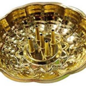 Bekner Brass Agarbatti Stand plate with Ash catcher Brass  (Gold)