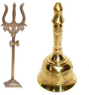 Stylewell Combo Of Round Head Pooja Puja Bell Ghanti With Trishul