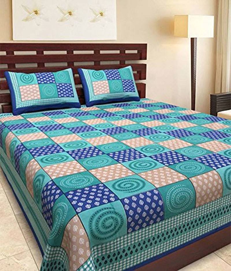 Rudra 300 TC Cotton King Printed Bedsheet  (Pack of 1