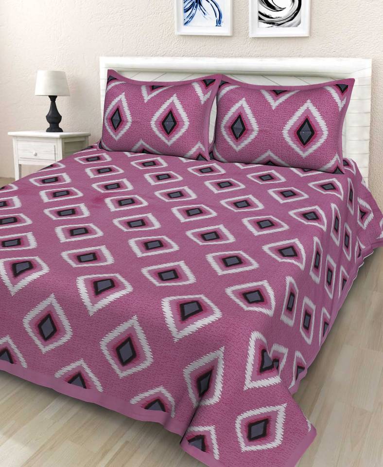SGN TRADERS 144 TC Cotton Queen Printed Bedsheet  (Pack of 1
