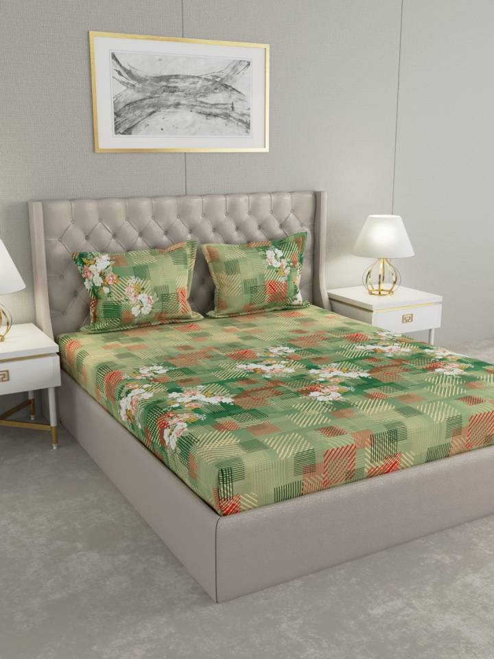 Raymond Home 120 TC Cotton King Floral Bedsheet  (Pack of 1