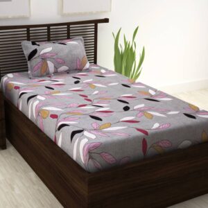 Story@home 208 TC Cotton Single Floral Bedsheet  (Pack of 1