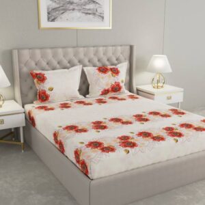 Raymond Home 104 TC Cotton King Floral Bedsheet  (Pack of 1