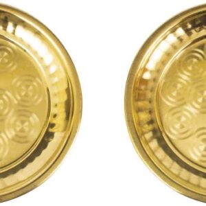 Spilbox Traditional Handcrafted Brass Thali/Aarti Plate for Puja– Ring Thali-Size 7-2 Brass  (2 Pieces