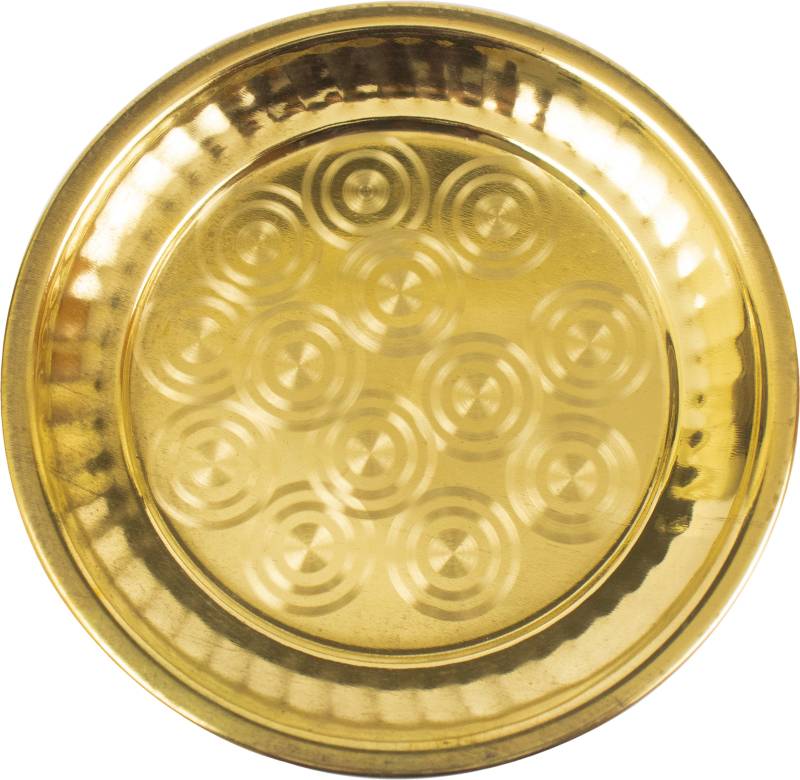 Spilbox Traditional Handcrafted Brass Thali/Aarti Plate for Puja– Ring Thali-Size 7-1 Brass  (1 Pieces