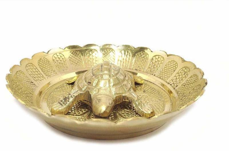 VibeX ™Vastu Tortoise Turtle with Plate (4 Inches