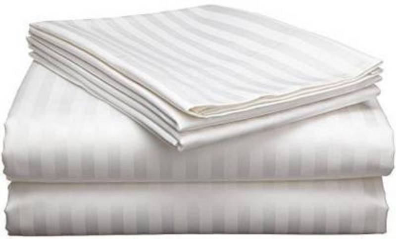 TerryFox 0 TC Cotton Double Striped Bedsheet  (Pack of 1