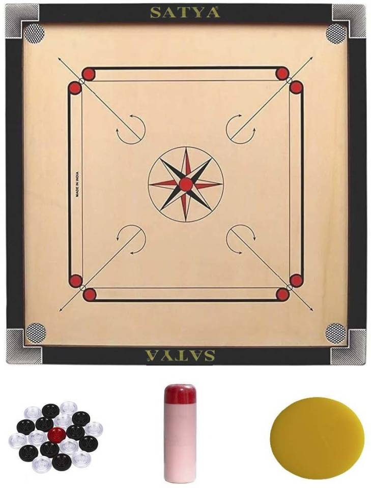 Satya Wooden Carrom Board with Coins