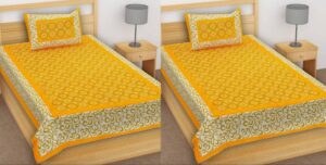 TANIKA - Belives in best quality 152 TC Cotton Single Printed Bedsheet  (Pack of 2