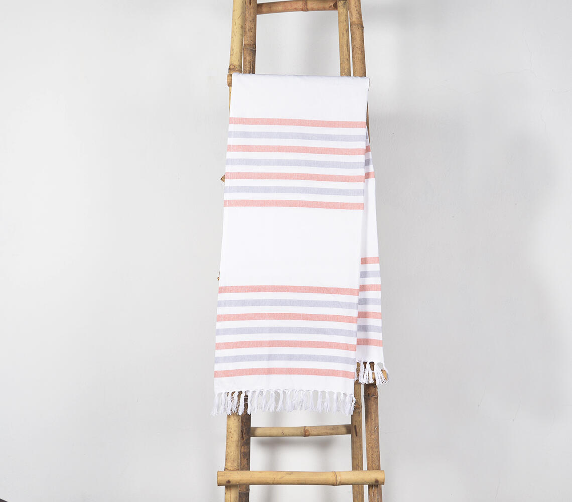 Yarn-dyed Red & Blue Hammam Towel - Multicolor - VAQL10101173566