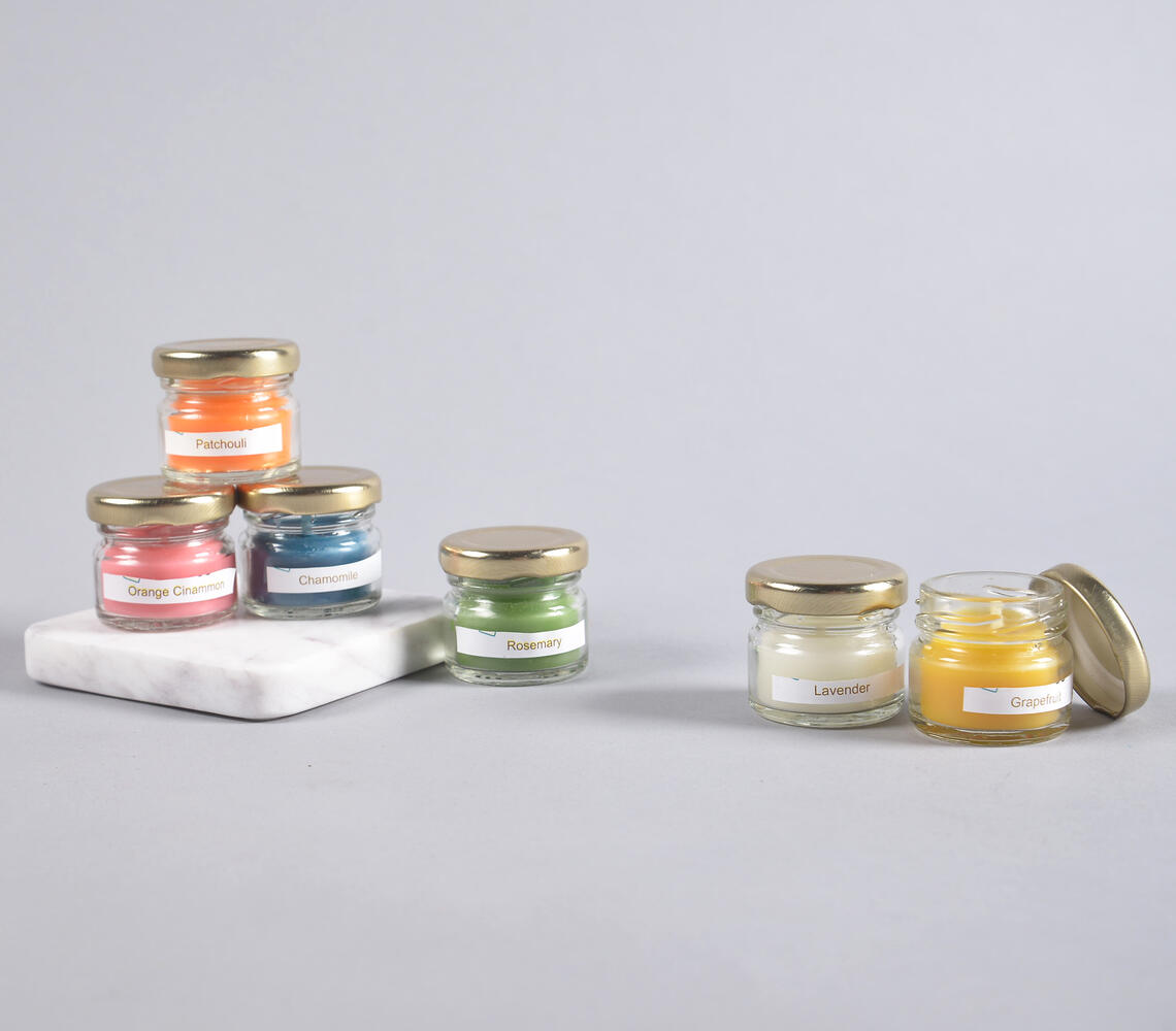 Scented Assorted Filled Jar Candles (set of 6) - Multicolor - VAQL10101372232