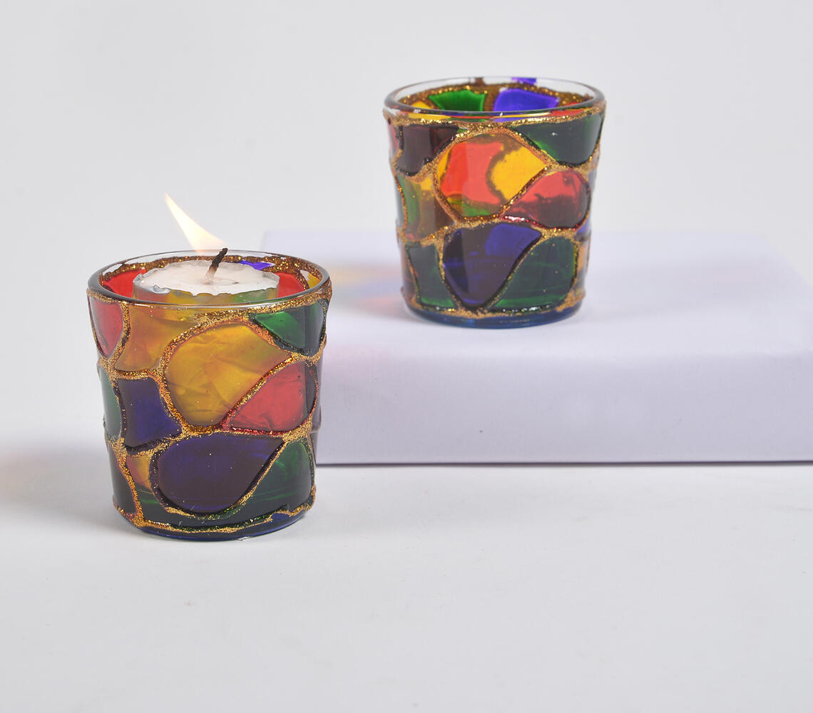 Bohemian Mosaic Candle Holder - Multicolor - VAQL10101374940