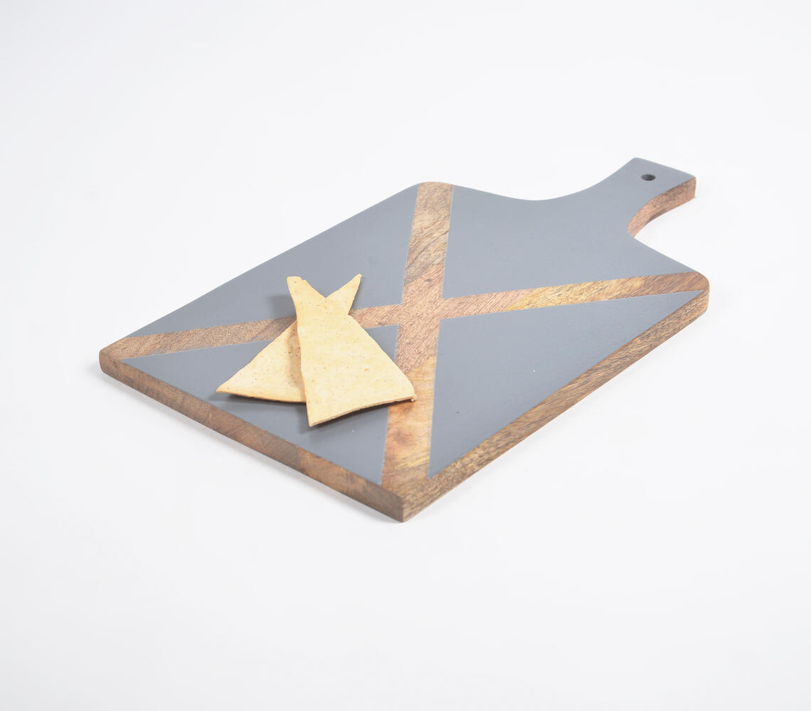 Enamelled Mango Wood Slate Grey Chopping Board - Grey - VAQL101014109263