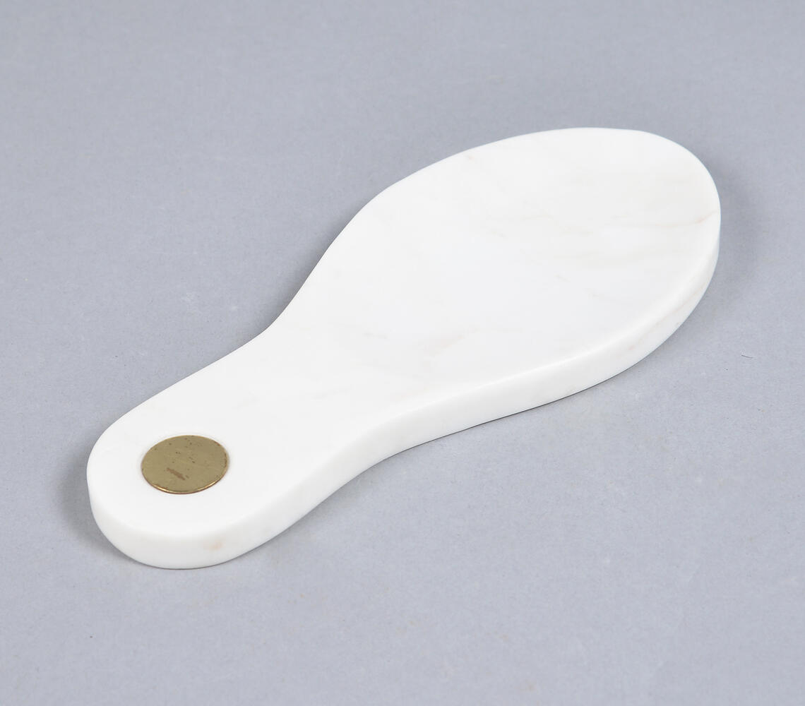 Hand Cut Minimal marble Tea Spoon rest - White - VAQL10101474449