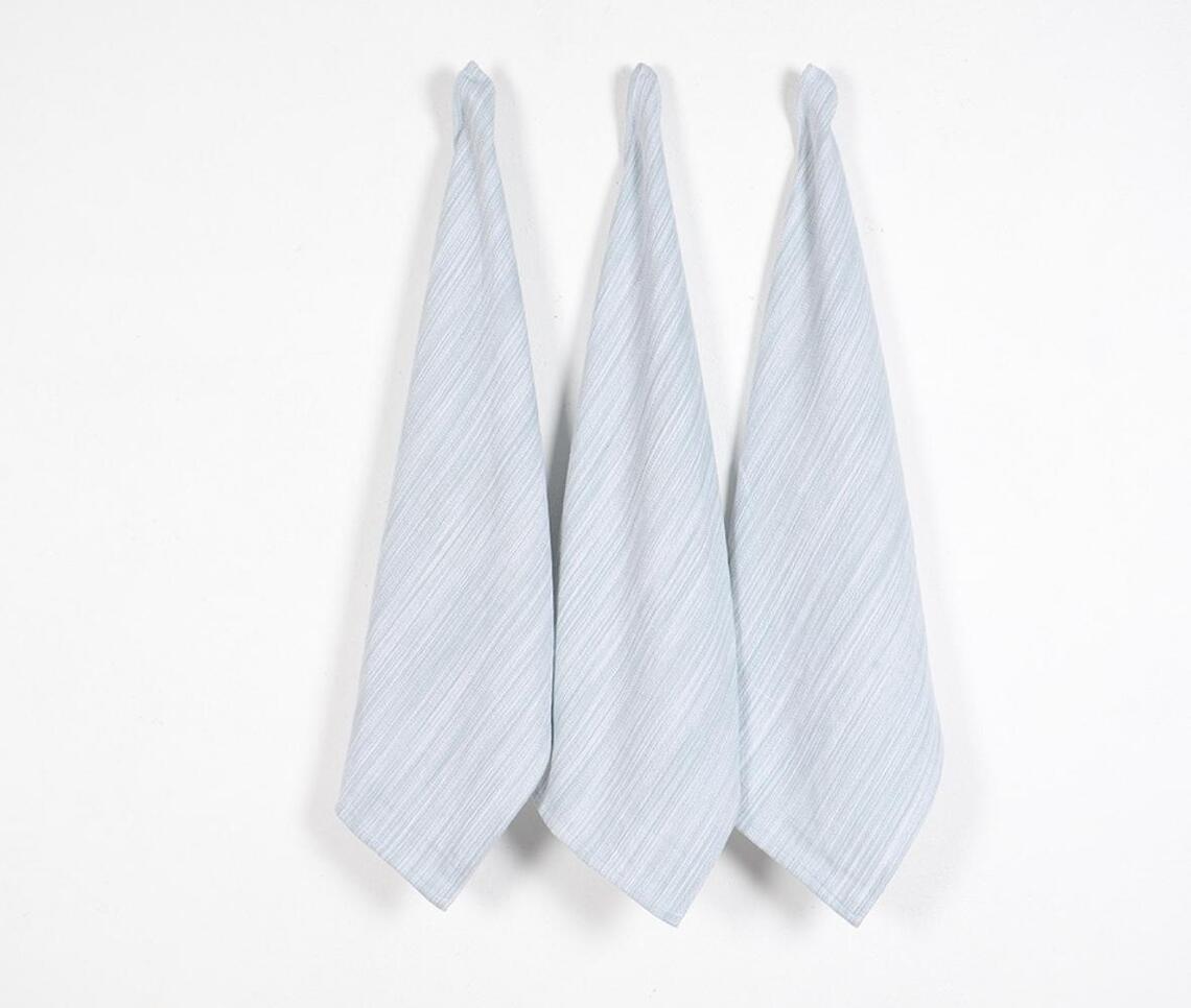 Handloom Kitchen Towels (set of 3) - White - VAQL10101480705