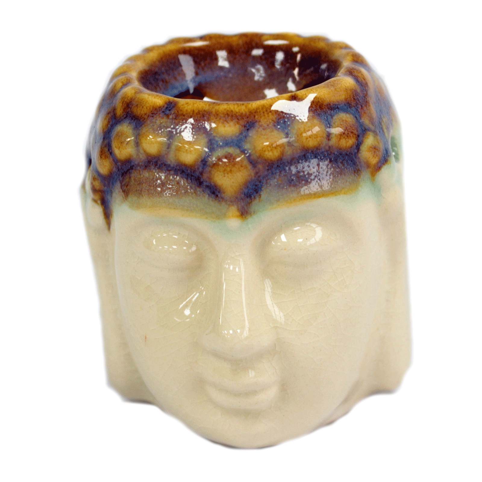Buddha Oil Burner - Ivory & Mint - 1 Piece (OBBB-08)