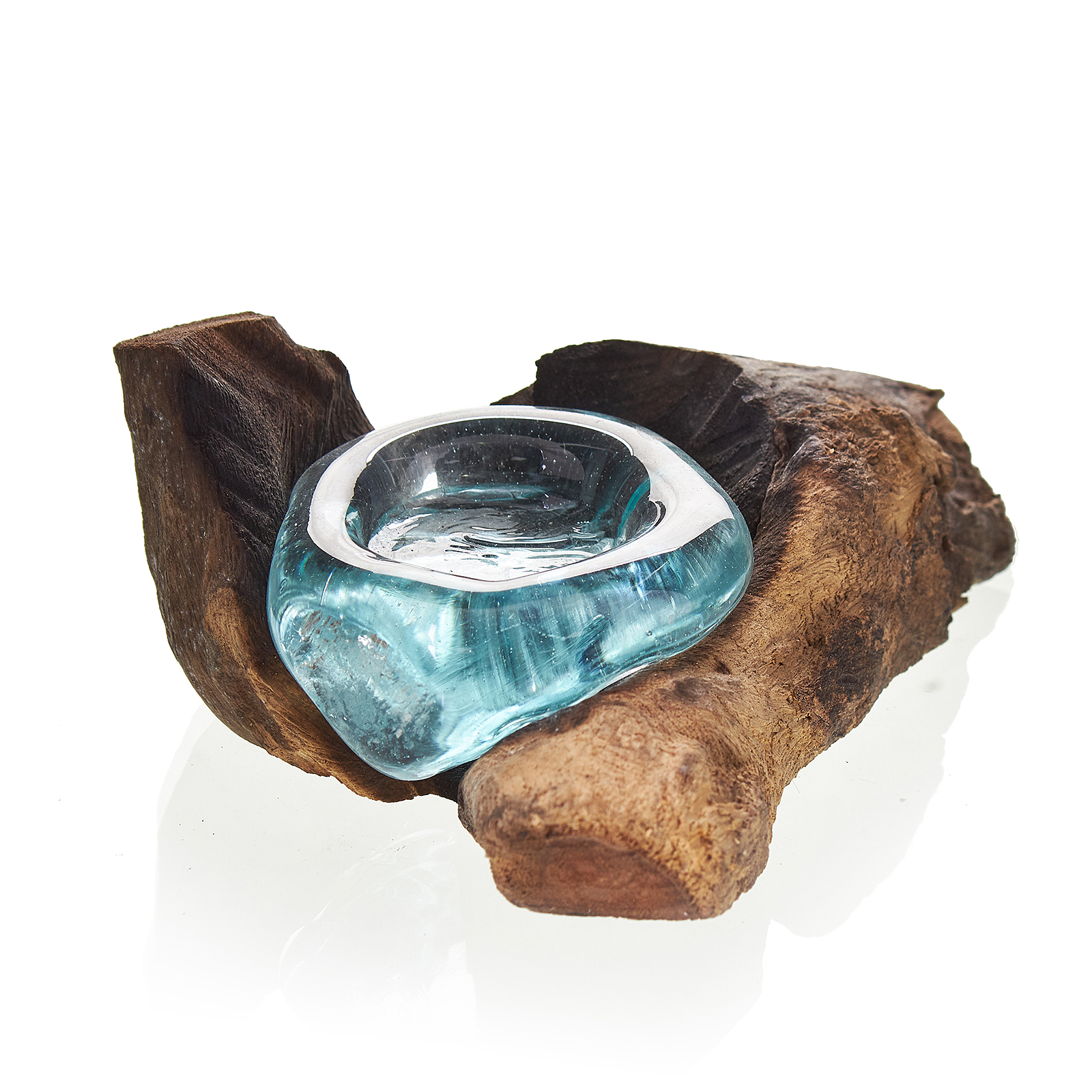 Molton Glass on Wood - Candle Holder - 1 Piece (MGW-09)