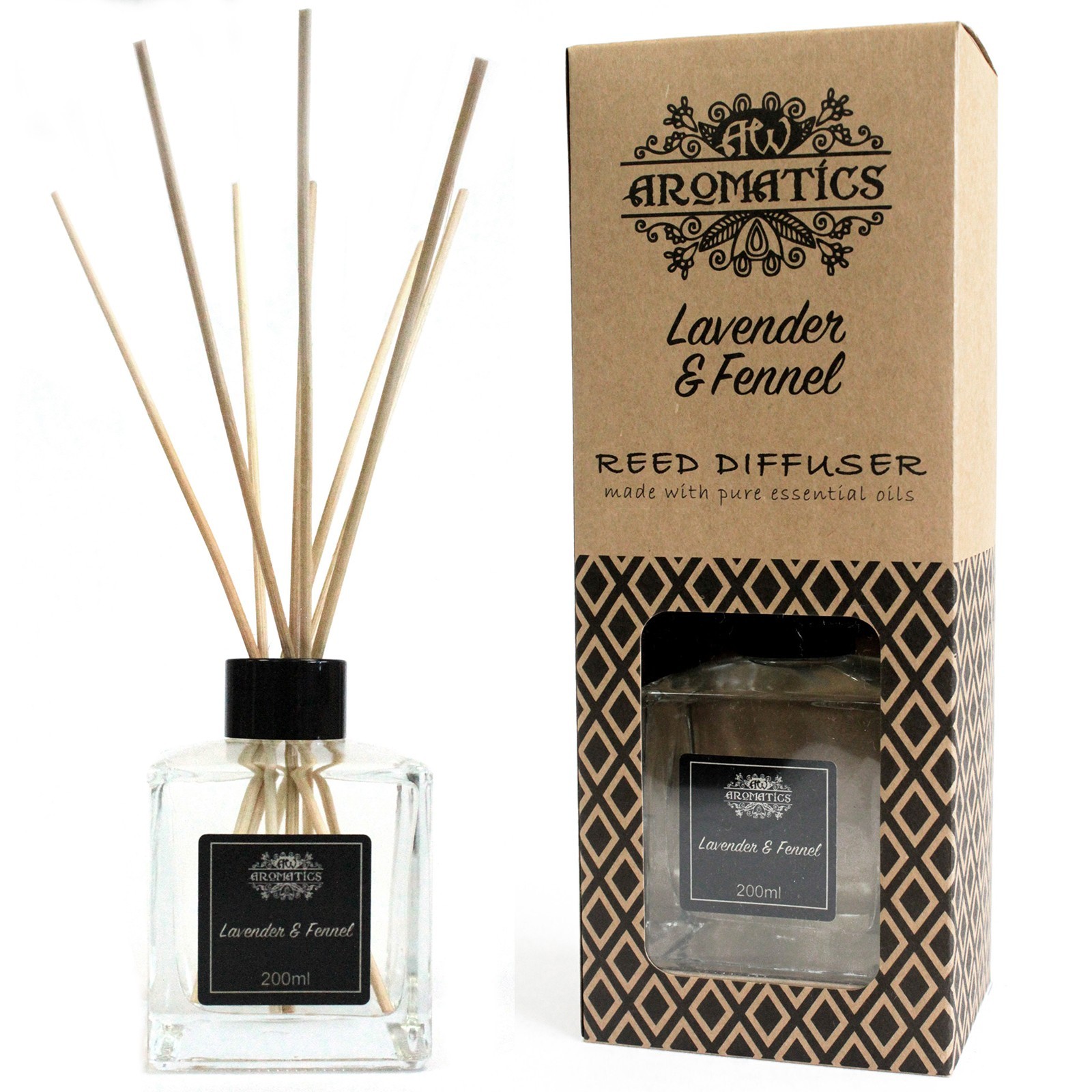 200ml Lavender & Fennel Essential Oil Reed Diffuser - 1 Piece (RDEO-01)