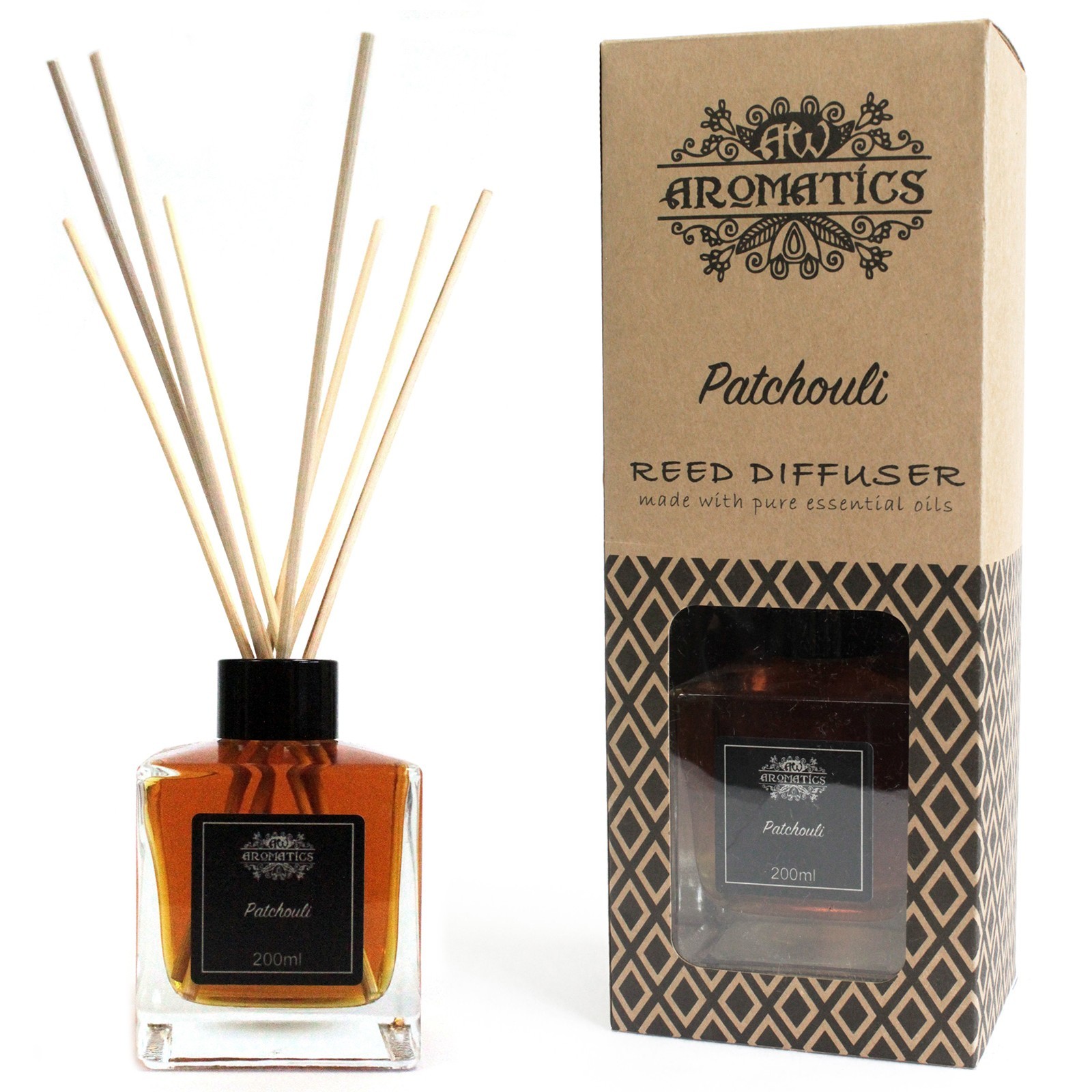 200ml Patchouli Essential Oil Reed Diffuser - 1 Piece (RDEO-04)