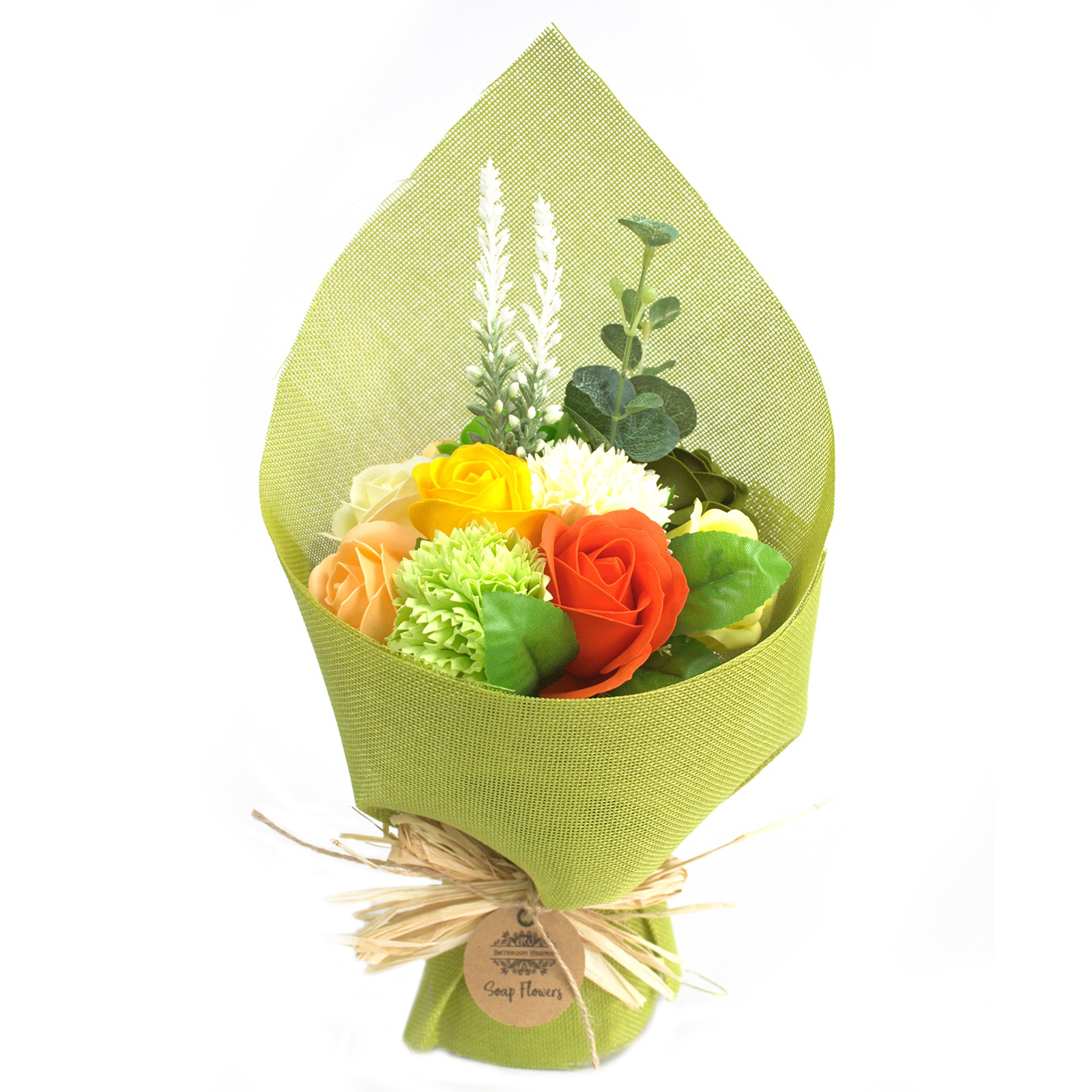 Standing Soap Flower Bouquet - Green Yellow - 1 Piece (SFB-05)