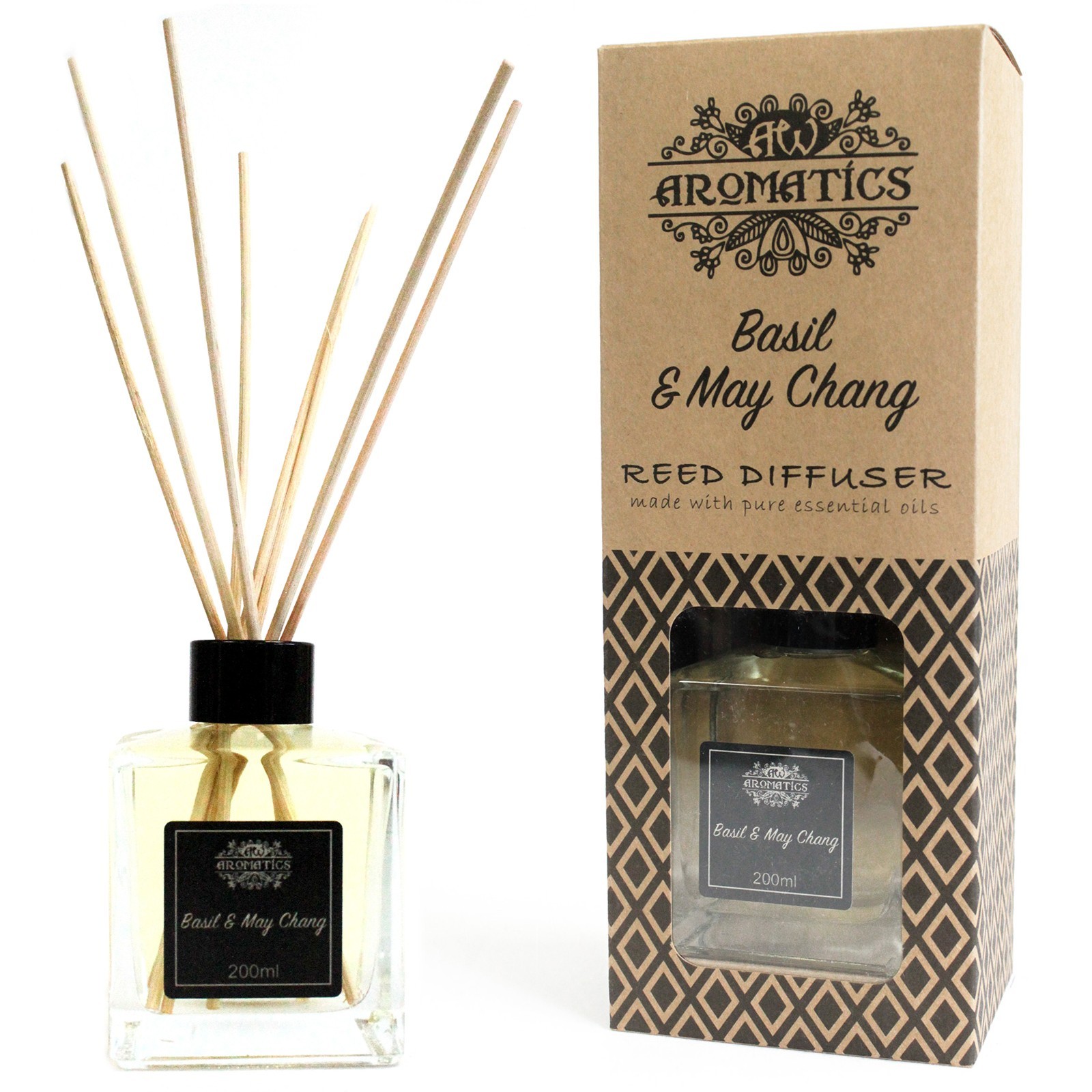 200ml Basil & Maychang Essential Oil Reed Diffuser - 1 Piece (RDEO-11)