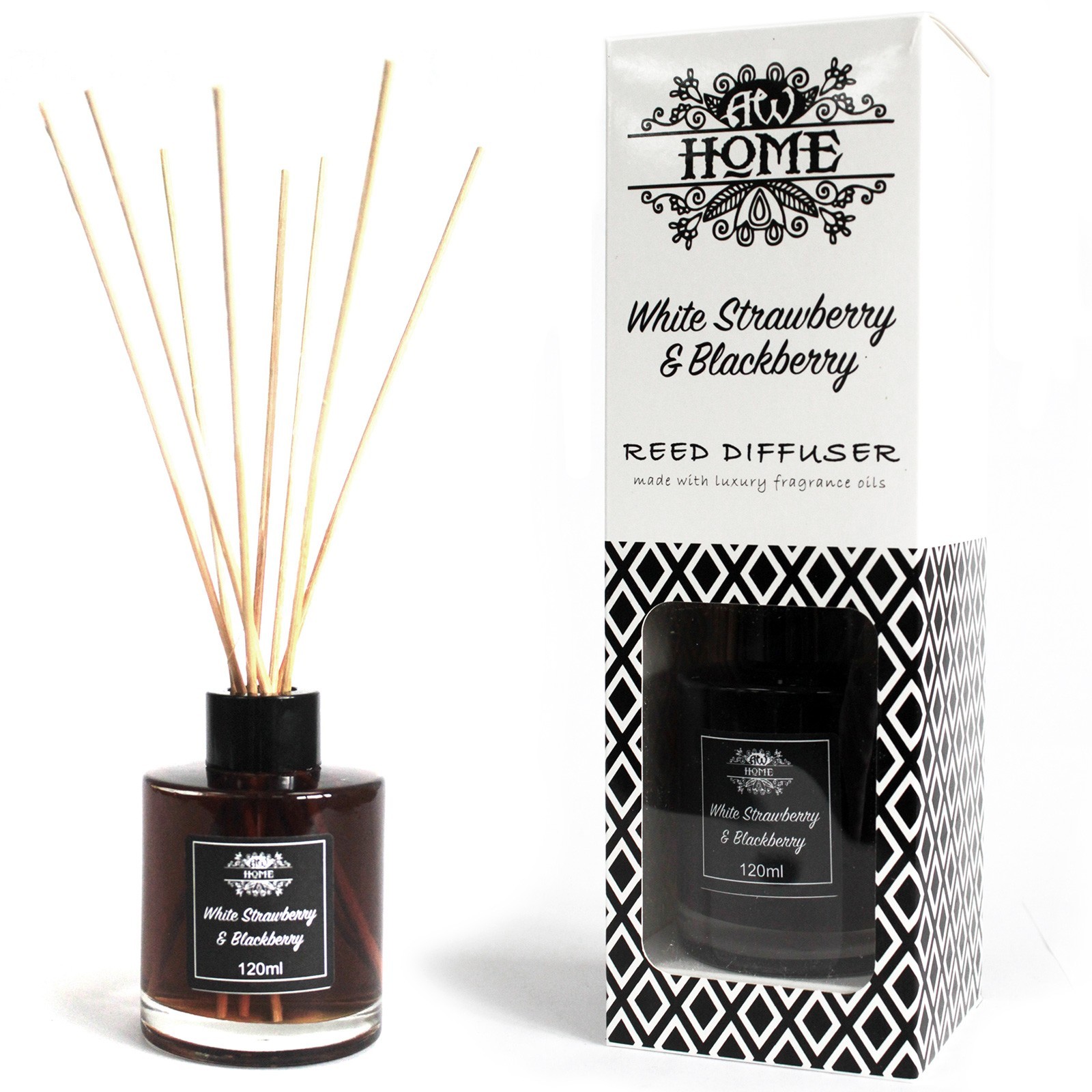 120ml Reed Diffuser - White Strawberry & Blackberry - 1 Piece (RDHF-01)
