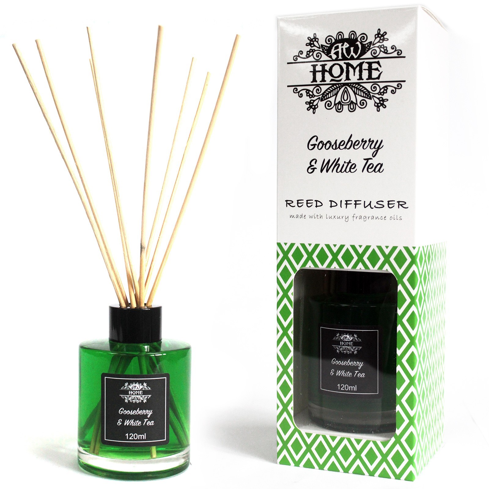 120ml Reed Diffuser -  Gooseberry & White Tea - 1 Piece (RDHF-04)