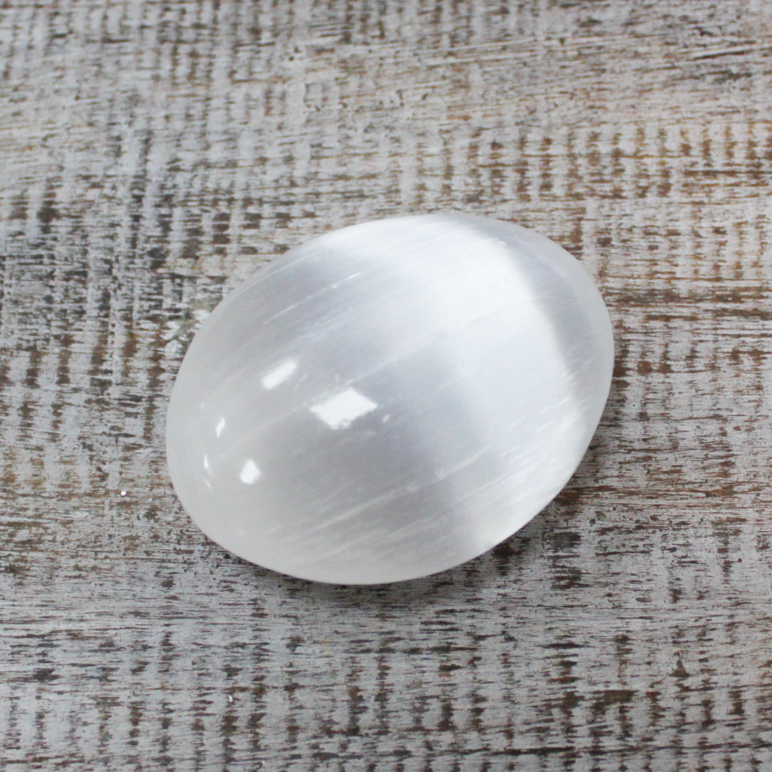 Selenite Palm Stone - 8 cm - 1 Piece (SelW-08)