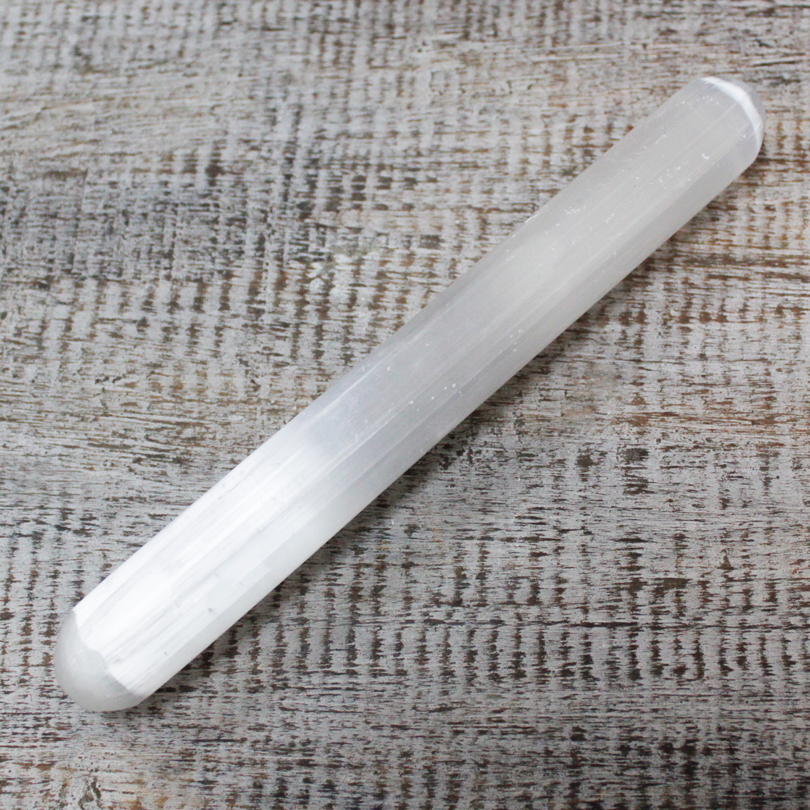 Selenite Wand - 16 cm (Round Both Ends) - 1 Piece (SelW-01)