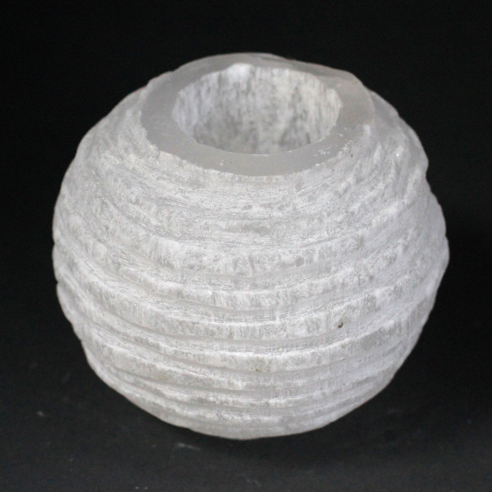 Selenite Snowball Candle Holder - 8 cm - 1 Piece (SelCH-08)