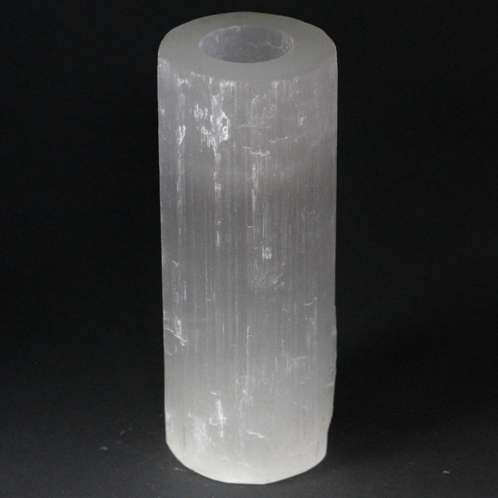 Selenite Cylinder Candle Holder - 20 cm - 1 Piece (SelCH-05)