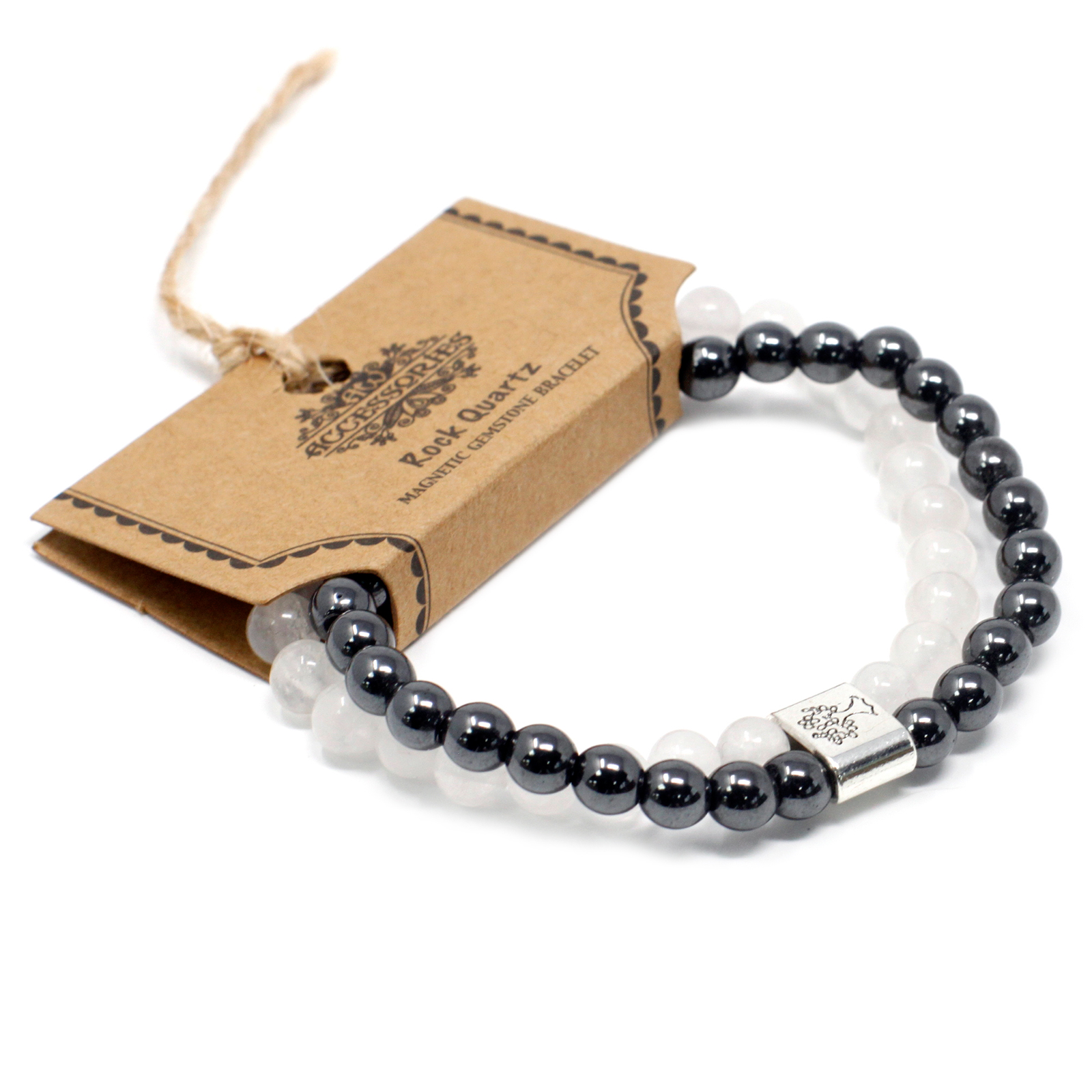 Magnetic Gemstone Bracelet - Rock Quartz - 1 Piece (MGBS-03)