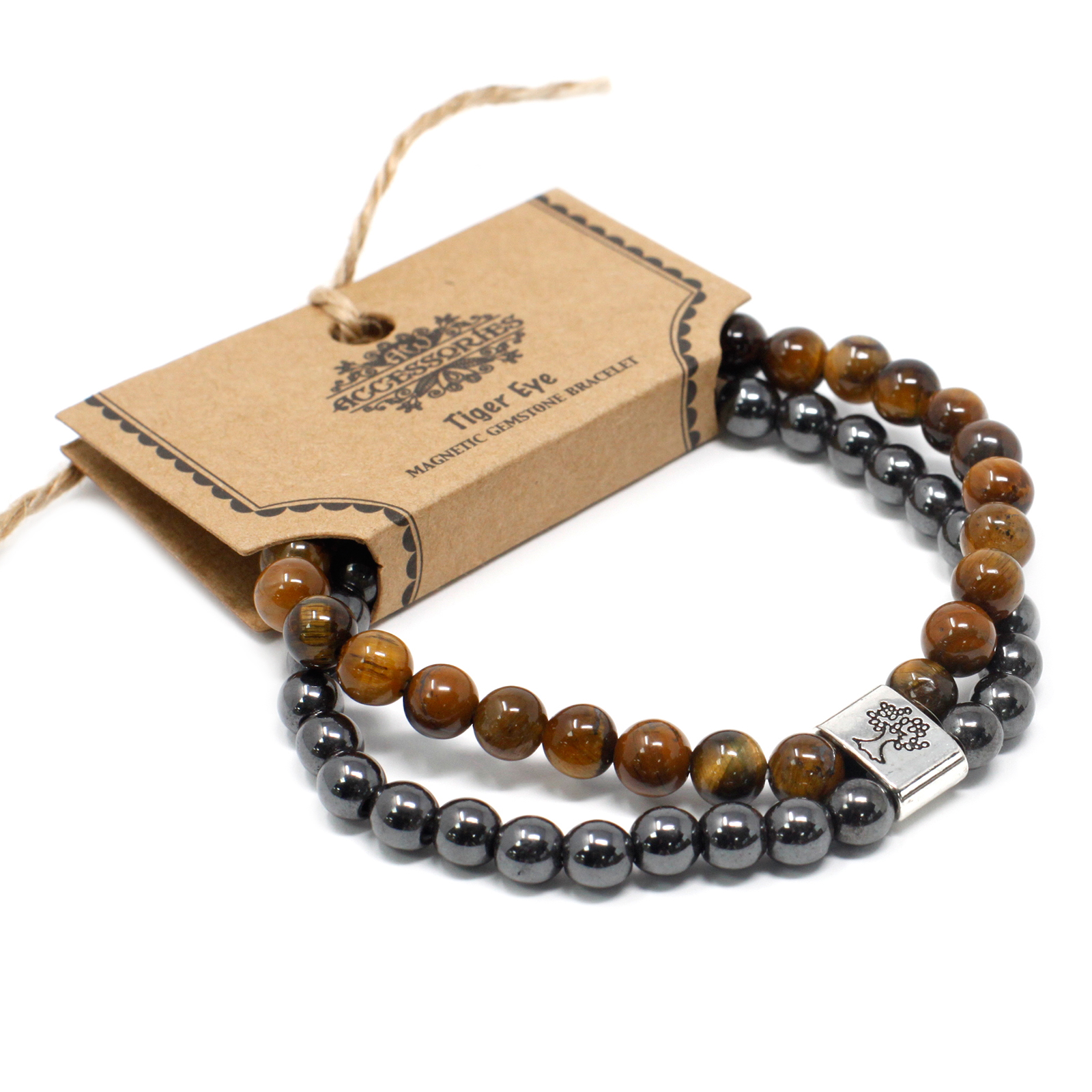 Magnetic Gemstone Bracelet - Tiger Eye - 1 Piece (MGBS-04)