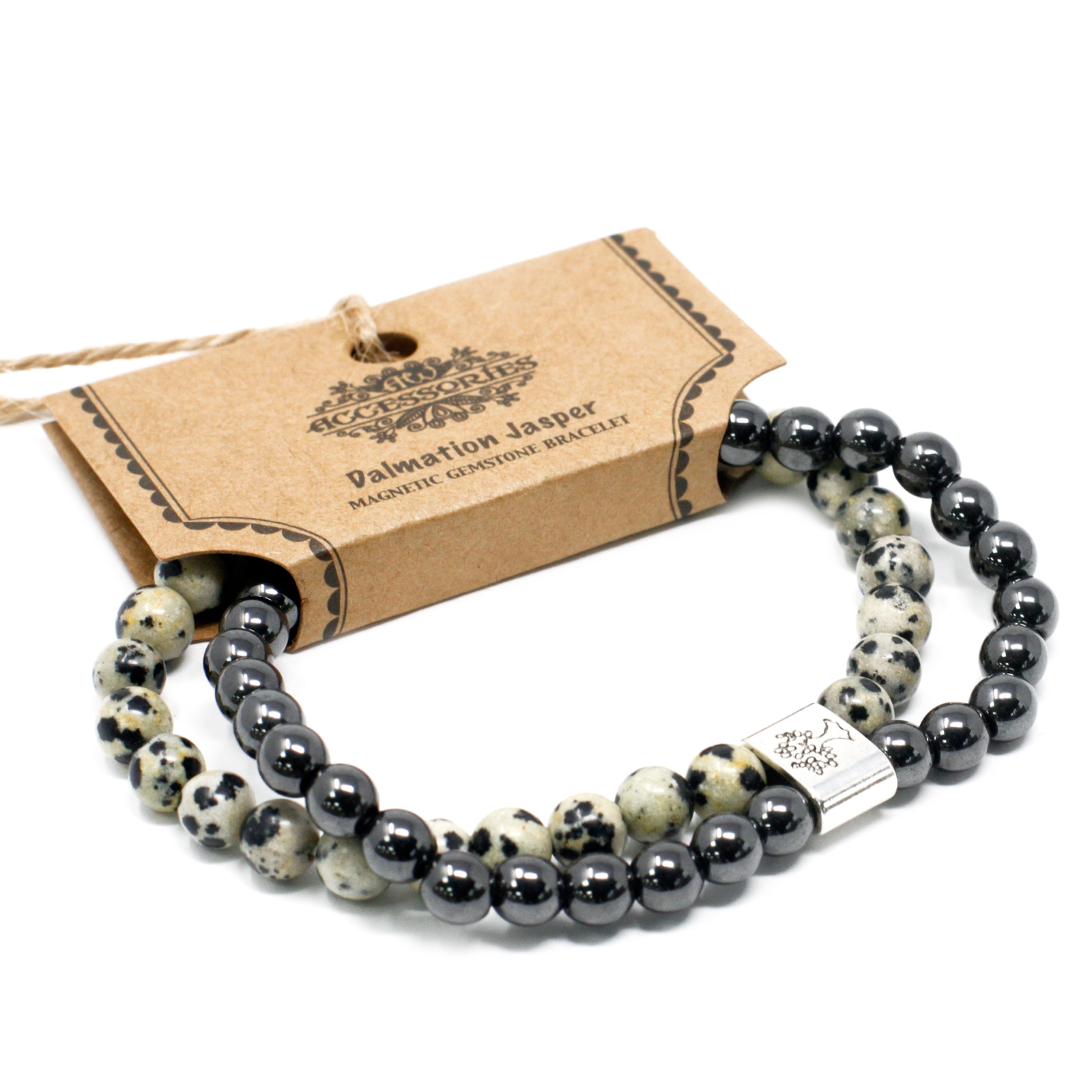 Magnetic Gemstone Bracelet - Dalmation Jasper - 1 Piece (MGBS-05)