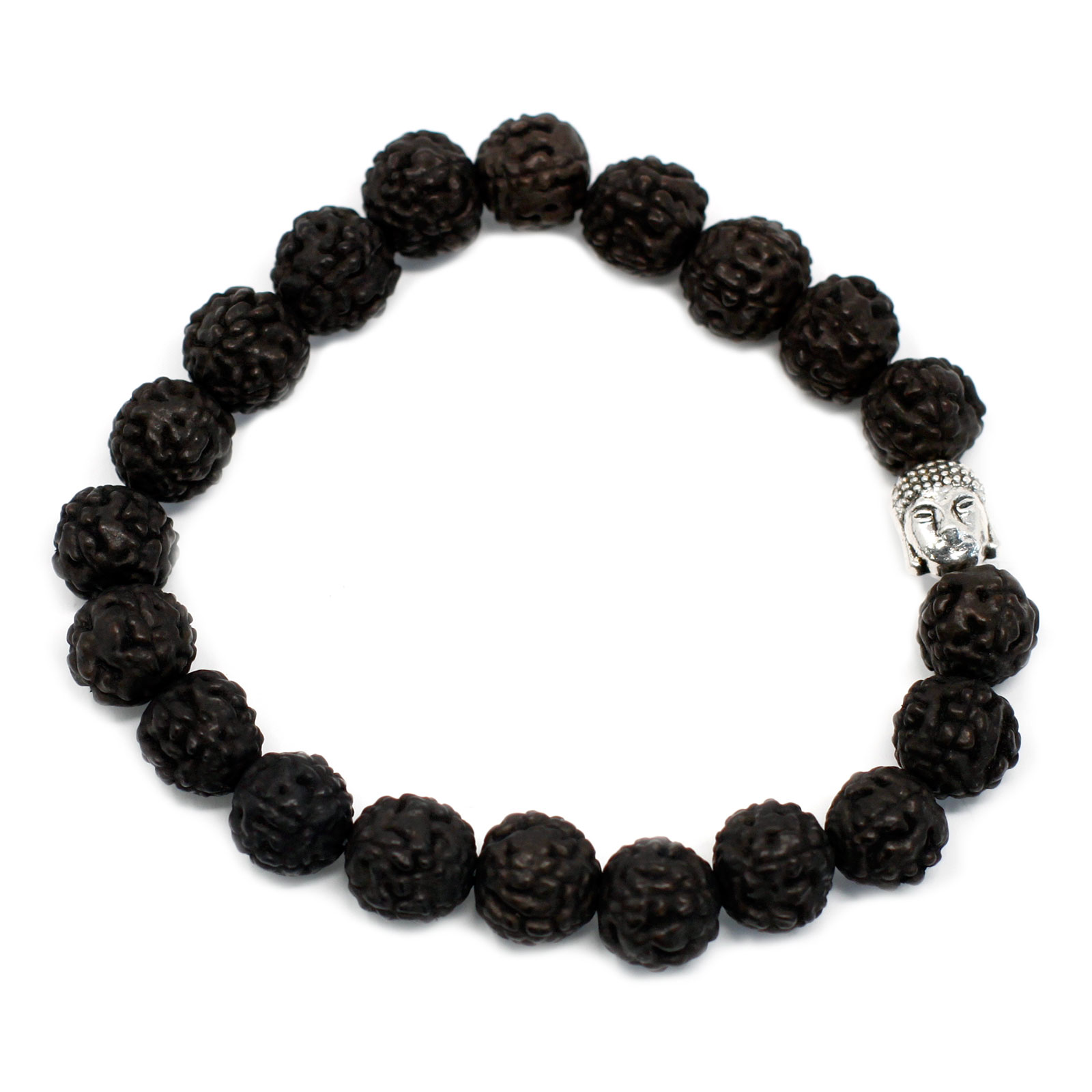 Rudraksha Buddah Bangle Mala - Dark - 1 Piece (Rudr-04)