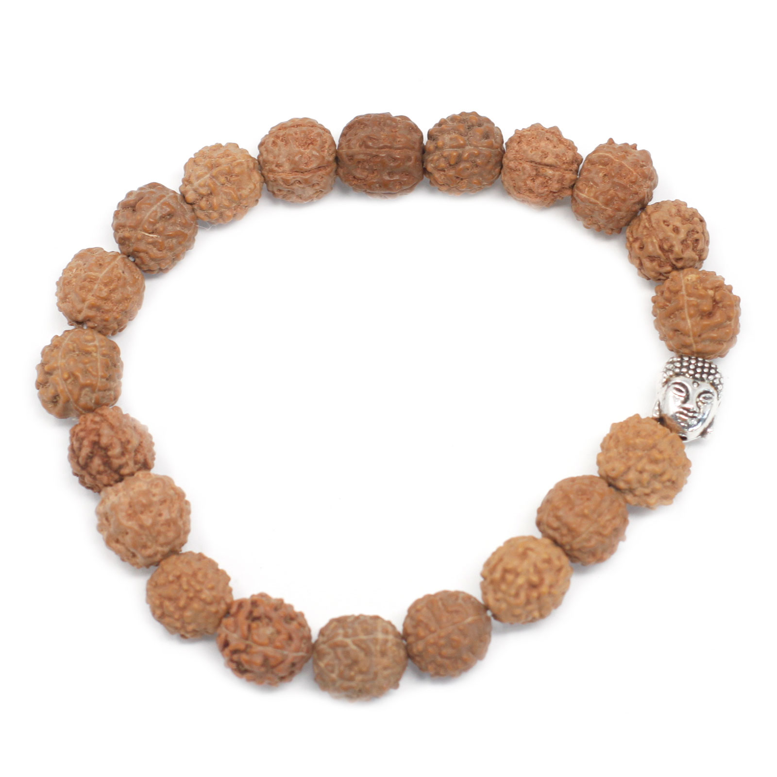 Rudraksha Buddah Bangle Mala - Natural - 1 Piece (Rudr-06)