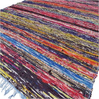 153 x 90cm Luxury Rag Rug - Blue - 1 Piece (Vrug-07)