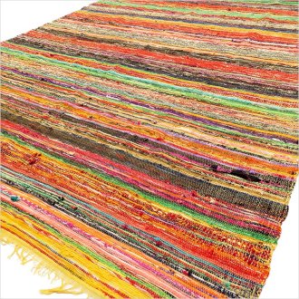 154 x 90cm Luxury Rag Rug - Yellow - 1 Piece (Vrug-08)