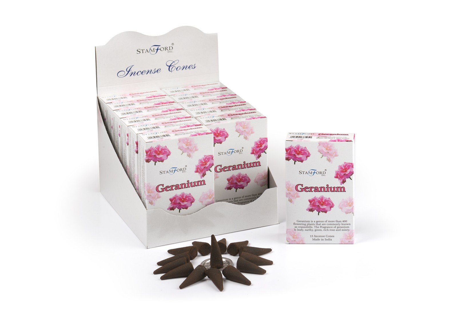 Geranium Incense Cones - 1 Piece (StamC-17)
