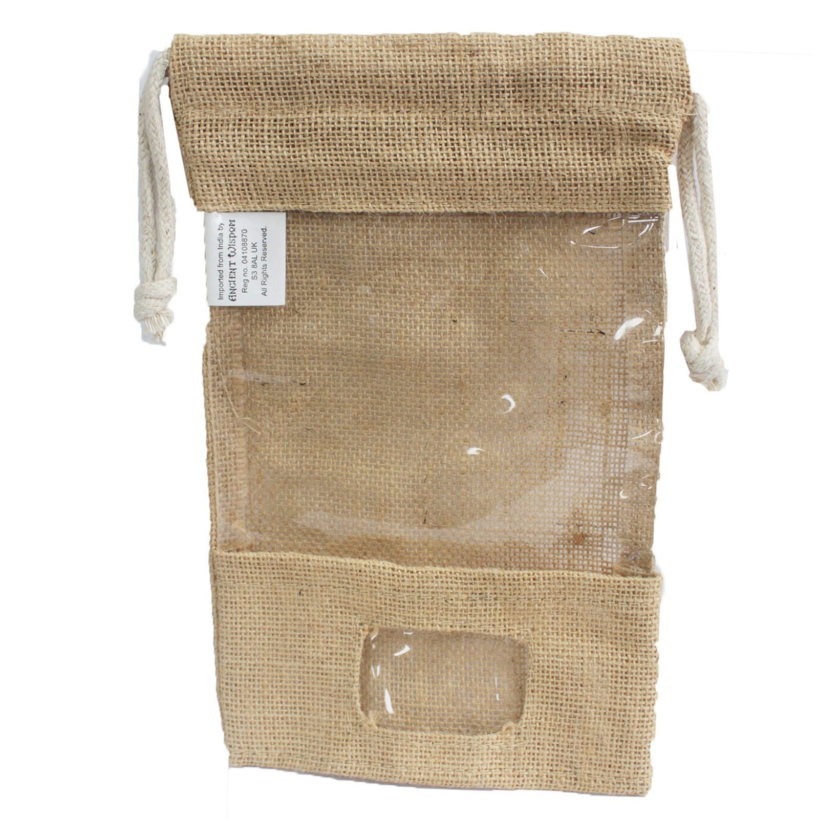 Jute Window Bag 25x16cm & pocket - 1 Piece (JGP-01P)